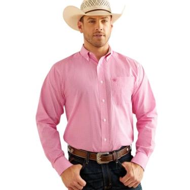 Imagem de ARIAT Camisa masculina de ajuste clássico sem rugas, Rosa violeta, M