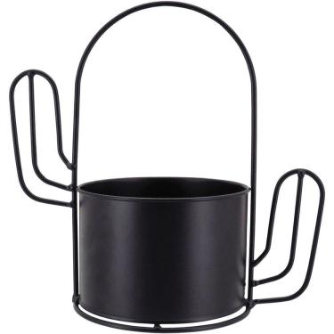 Imagem de Garden Cachepô 23X24X13Cm Metal Preto Cacto
