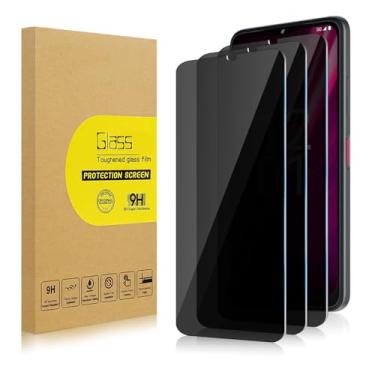 Imagem de Lokyoo Pacote com 3 protetores de tela de privacidade para T-Mobile Revvl 6 Pro 5G [vidro temperado anti-espião], Ultra HD, antiarranhões, sem bolhas, fácil instalação, vidro protetor 9H para Revvl 6