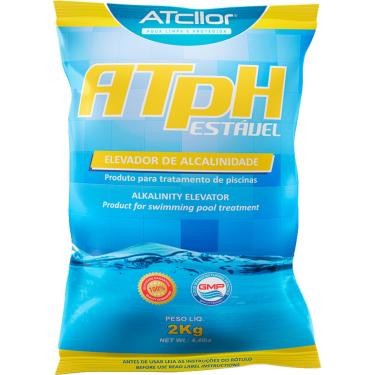 Imagem de AtCllor, Elevador de alcalinidade para piscina, Estabiliza o Ph da água, ATpH Estável, Pó, 2 Kg, Amarelo