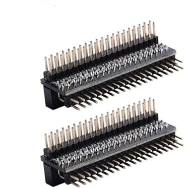 Imagem de GeeekPi Micro conectores GPIO de 40 pinos placa de expansão 1 a 2 para Raspberry Pi, 2 x 20 pinos fita dupla macho fileira dupla reta conector GPIO conector