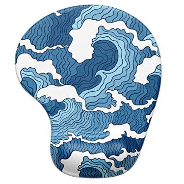 Imagem de Hsurbtra Mouse pad ergonômico com suporte para descanso de pulso, mouse pads de gel com base de poliuretano antiderrapante, tapete de computador de espuma viscoelástica para alívio da dor, acessórios