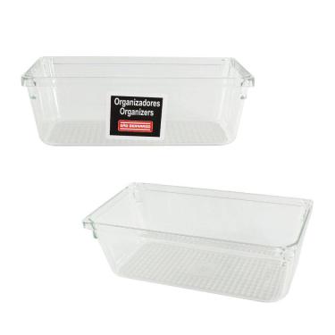 Imagem de Kit 2 Caixa Organizador Modular De Gaveta Multiuso Transparente