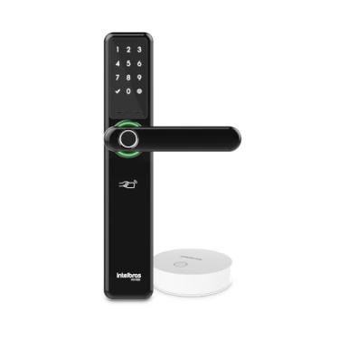Imagem de Fechadura Smart de Embutir com Maçaneta + Hub Compatível com Alexa IFR 7000+ Preto Intelbras
