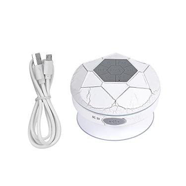 Imagem de HROMEN Alto-falante Bluetooth Diamond, alto-falante de chuveiro portátil IPX4 à prova d'água 5W, 1000 mAh, som HD, TWS, ventosa e compatível com smartphones, luz RGB interna, tatuagem de rachaduras