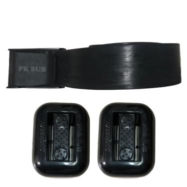 Imagem de Cinto de borracha com 2 lastros chumbo 1kg kit de Mergulho caça Pesca sub