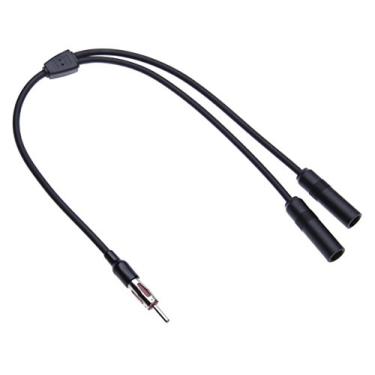Imagem de Cabo divisor de antena DIN dupla fêmea universal da Keple, plugue DIN duplo fêmea para macho (conector Motorola), cabo adaptador em forma de Y, conversor de diversidade estéreo de carro FM AM