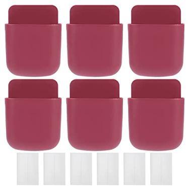 Imagem de Suporte de Controle Remoto de 6 Peças, Caixa de Armazenamento de Mídia de Montagem na Parede Com Adesivo para Escola de Cabeceira Em Casa, Caixa de Armazenamento de Caneta de