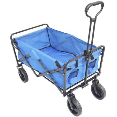 Imagem de Carrinho Dobrável Articulado Transporte Camping Praia Pesca Até 80 Kg 