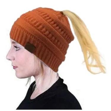 Imagem de Touca Inverno Gorro de Lã Feminina Com Furo Para Rabo De Cavalo - Supr