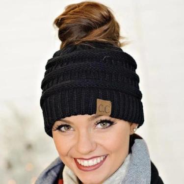 Imagem de Touca Inverno Gorro de Lã Feminina Com Furo Para Rabo De Cavalo - Supr