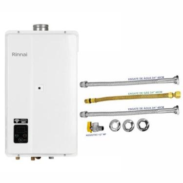 Imagem de Aquecedor Rinnai 32,5 Litros E33 FEH GLP Branco (Digital) + Conjunto L