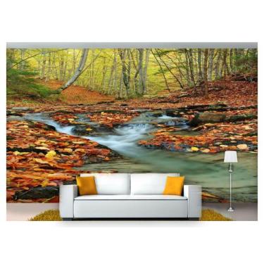 Imagem de Papel De Parede Cachoeira Natureza Outono 3D 6M² Nch115 - Você Decora