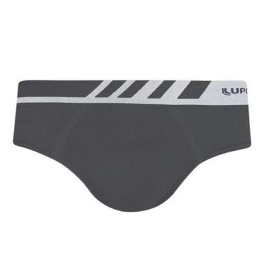 Imagem de Cueca Adulto Slip Microfibra com Elástico no Cós Poliamida Lupo, Cinza