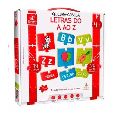 Imagem de Jogo Educativo De Madeira Letras Do A Ao Z 78 Peças - Brincadeira De C