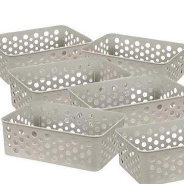Imagem de Kit 6 Cestos Moderno Organizador Decorativo Gaveta Closet Otimização D