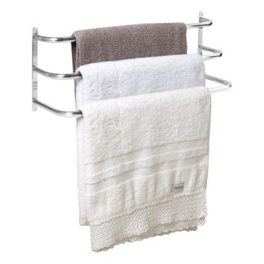 Imagem de Porta Toalhas Toalheiro Triplo Para Porta Ou Parede 48cm - CONTEL STOR