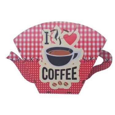 Imagem de Porta Filtro de Papel para Coador de Café Decorativo - I Love Coffe - 