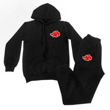 Imagem de Conjunto de moletom akatsuki infantil naruto - BROOME, Preto, 14