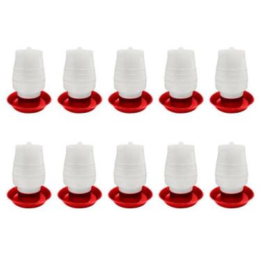 Imagem de Bebedouro Plástico Automático Aves Frangos c/ Rosca 2L 10 Un - Shoplon