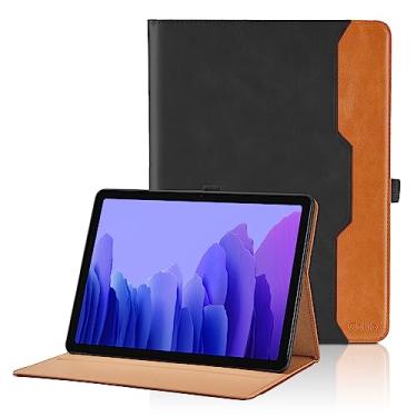 Imagem de Capa para Samsung Galaxy Tab A7 de 10,4 polegadas 2020 (SM-T500/T505/T507) - Capa fólio de couro PU com fecho e bolso de mão, capa para tablet inteligente despertar/hibernar automática, preta