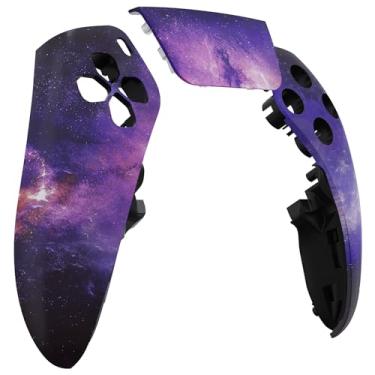 Imagem de eXtremeRate Carcaça frontal esquerda direita com touchpad compatível com controle de borda ps5, capa de reposição para placa frontal Nebula Galaxy DIY compatível com ps5 Edge Controller