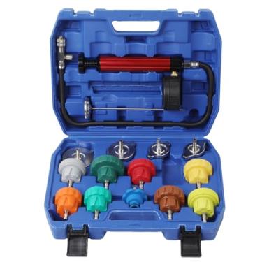 Imagem de Wenzhon Kit de testador de pressão de radiador, testador de pressão de refrigerante para sistema de resfriamento automotivo, detecção de vazamento de tanque de água (ajuste universal 15 peças)