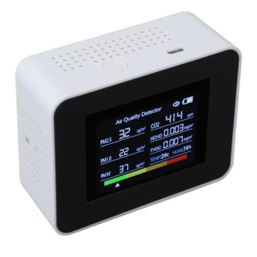 Imagem de Medidor de Qualidade do Ar Interno 8 Em 1, Profissional de Alta Precisão PM2.5 PM10 PM1.0 HCHO TVOC Detector de CO2 Sensor NDIR Compacto Resistente a Interferências para Casa