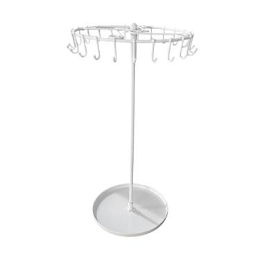 Imagem de Dynwave 23 ganchos colar titular jóias expositor rotativo mostrar suporte de mesa cômoda simples jóias titular para tornozeleiras loja dormitório, Branco