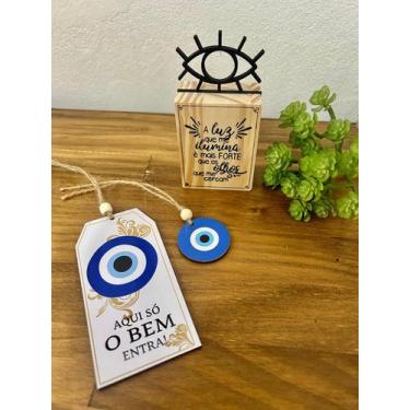 Imagem de Kit Decorativo Olho Grego Tag, Pingente e Totem, Kit Decoração Olho Gr