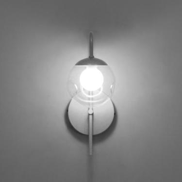 Imagem de Arandela LuminaLux ALX052 Colonial Globo Vidro 12cm Vintage, Branco Gl