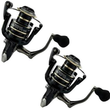 Imagem de Kit 2 Molinete 6000 pesca Praia carretel manivela aluminio - DANY_IMPO