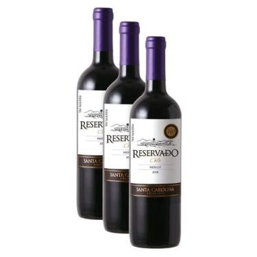 Imagem de kit 3 Vinho Santa Carolina Reservado Merlot 750ml