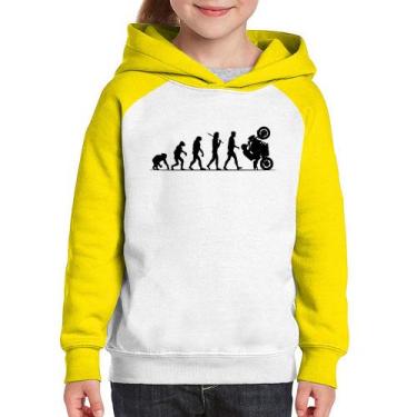 Imagem de Moletom Infantil Evolução do Grau XJ6 - Foca na Moda, Branco, Amarelo,