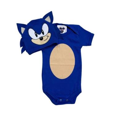 Imagem de Body Bebe Menino -  Sonic  + Touca - Mesversário - RL, P