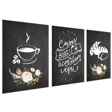 Imagem de Quadros Decorativos Cozinha Café e Pão Copa Sala Àrea Gourmet PMG - D.