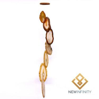 Imagem de Mensageiro Sino dos ventos Móbile ágata Marrom Pedra Natural - Infinit