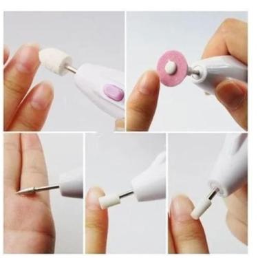 Imagem de Lixadeira Lixa Motor Unha Elétrica Polidora Manicure Pilhas - Nails