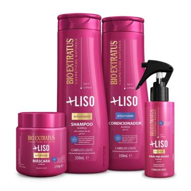 Imagem de Kit Bio Extratus Mais Liso Shampoo Condicionador Máscara Spray