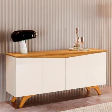 Imagem de Buffet para Sala de Jantar 4 Portas 160cm Madrid Off White/Naturalle