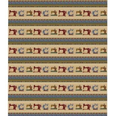 Imagem de Tecido Estampado para Patchwork - Love Sewing: Barrado de Costura Fund