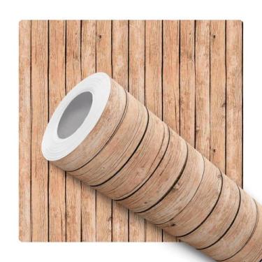 Imagem de Papel de Parede Adesivo Ripa Madeira Clara Vertical Painel Moderno Qua