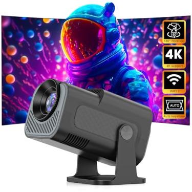 Imagem de Mini Projetor Portatil 4K - LucZeng 390ASIN 5G Wifi 6 BT 5.0 Inteligente Projetor, 1080P Full HD Cinema Em Casa Projetor, Auto de Correcção Trapezóide Horizontal, 180°Girável Projector para Telefónico