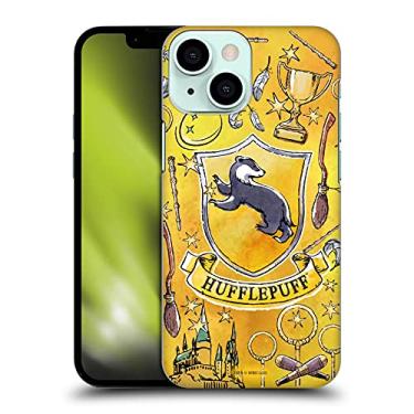 Imagem de Head Case Designs Capa rígida oficialmente licenciada com estampa Harry Potter Hufflepuff Relíquias da Morte XIII compatível com Apple iPhone 13 Mini