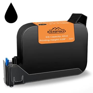 Imagem de Kenpiko Cartucho de tinta preto de secagem rápida de 12,7 mm PK2588 para impressora a jato de tinta portátil KP007, cartucho de tinta de secagem rápida solvente de 42 ml (preto)