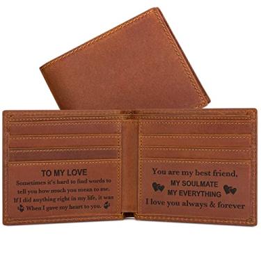 Imagem de Carteira personalizada personalizada com carteira gravada para homens com foto carteira, For Him, One_Size, Vintage