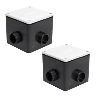 Imagem de Kit 2 Caixa de Passagem Quadrada Com Regulagem E Tampa Abs - Brustec