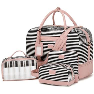 Imagem de Bolsa Weekender Wogarl 4 Peças para Mulheres - Lona Impermeável Grande
