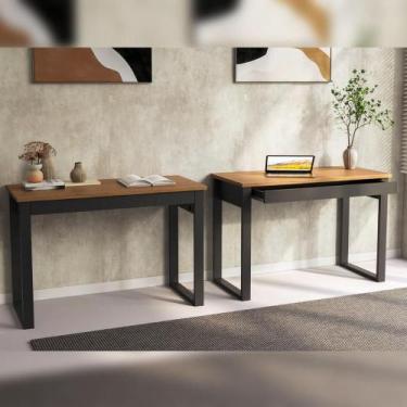 Imagem de Mesas Escrivaninha Industrial 118cm com Gaveta Escritório - Pradel E, 