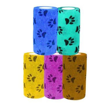 Imagem de Kit 5 Bandagem 10cm x 2mt - Patinhas - Limed Mogi
